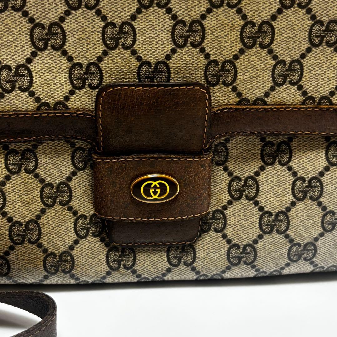 GUCCI オールドグッチ GGショルダーバッグ レザー ブラウン系