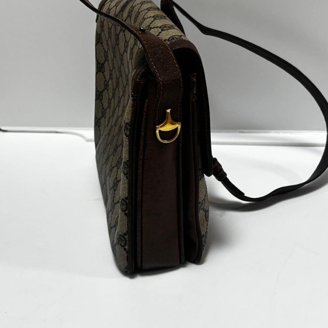 GUCCI オールドグッチ GGショルダーバッグ レザー ブラウン系