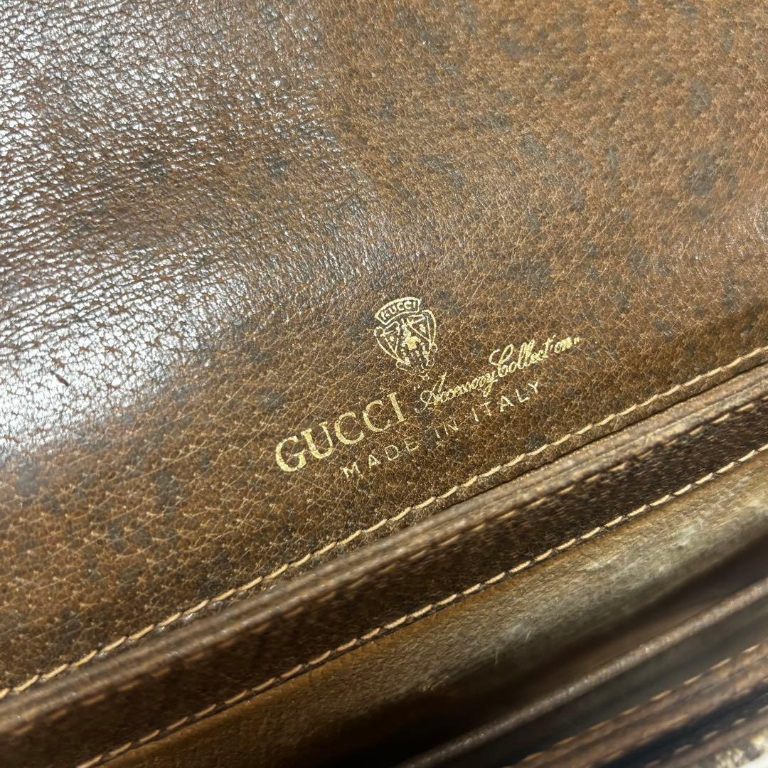 GUCCI オールドグッチ GGショルダーバッグ レザー ブラウン系