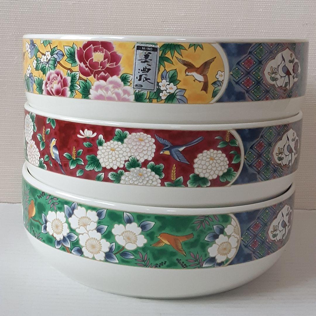 美濃焼 やまと窯 深鉢 中鉢 花模様絵変り 3客セット - メルカリ