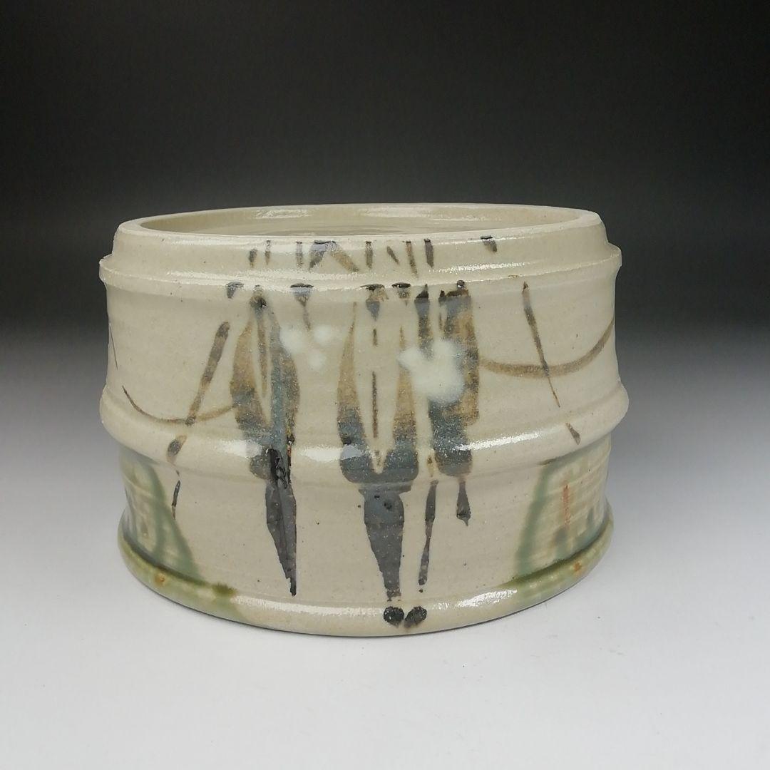 Ｔ４８０　建水　『織部焼』『瀧川恵美子 作』　共箱　茶道具