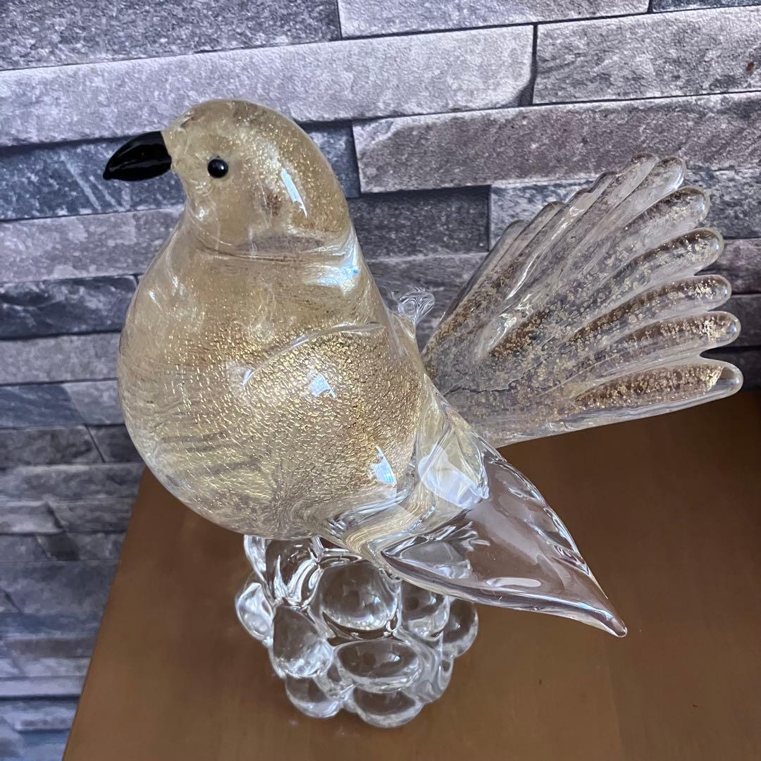 ハト 鳩 鳥 置物 硝子 ベネチアングラス ヴェネチアンガラス ムラーノ