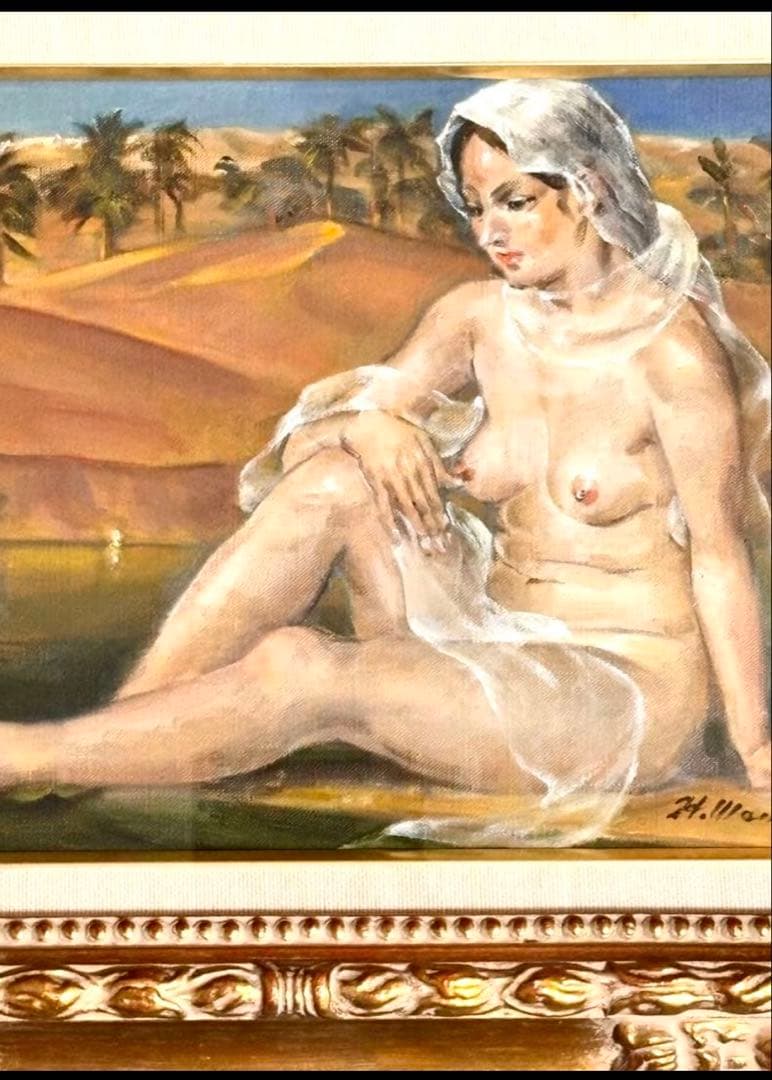 美術館収蔵画家 真野広 裸婦 美人画 油絵