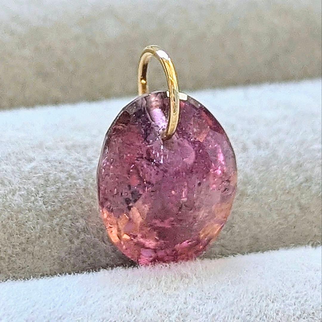 ♢N♢K18 ピンクトルマリン3.4ctチャ―ム ペンダントトップ
