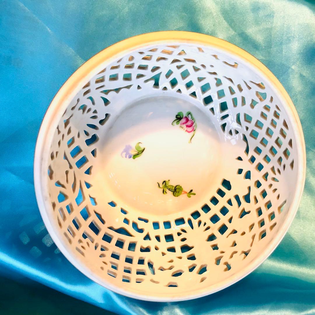 ヘレンド★特大透かしボンボニエール ★希少★17.5cm☆アンティーク金彩♪値下