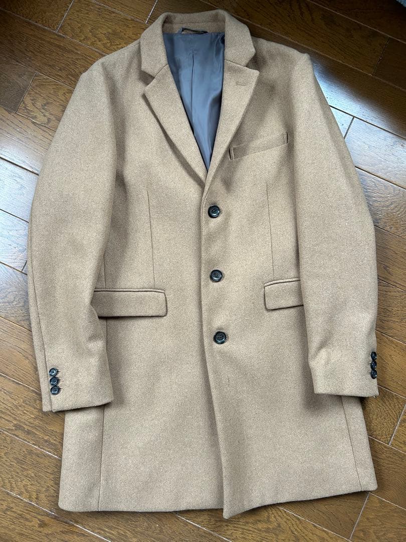 ベージュ チェスターコート ウール系 チェスターコート(M-L ベージュ