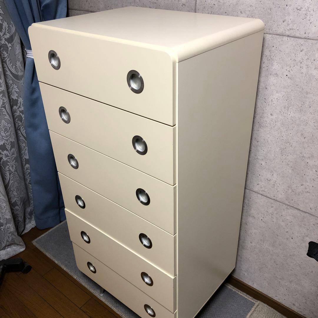 B038 レグナテック6段ハイチェストタンスベビー（ホワイト）