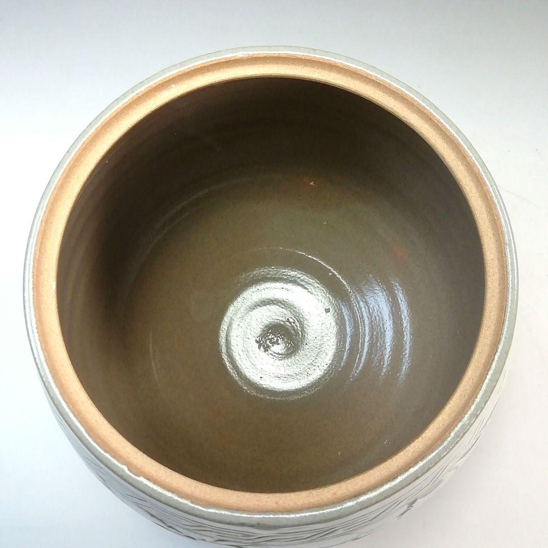 Ｓ７８１　水指　『唐草　中葉』『黃仁哲』　共箱　茶道具