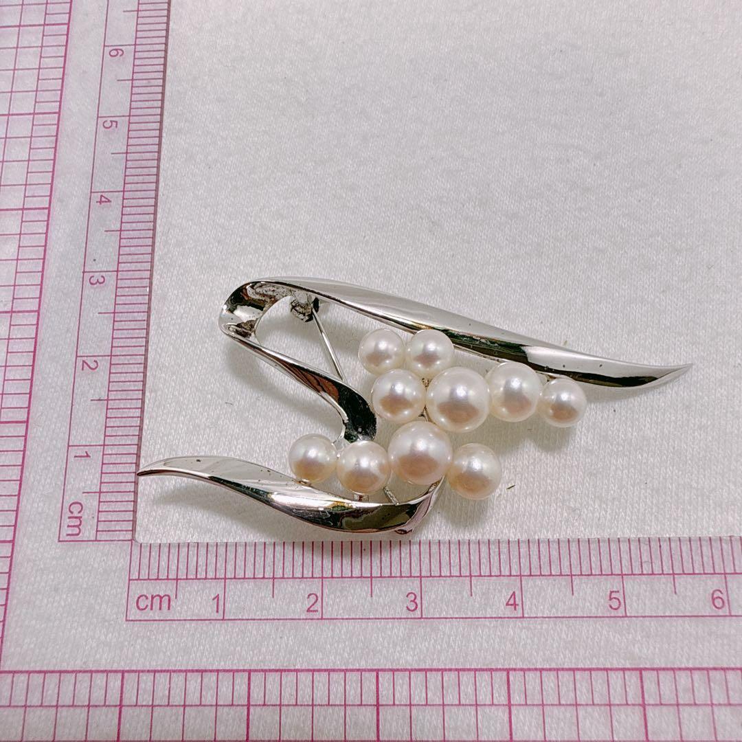 MIKIMOTO ミキモト あこや真珠 10珠 シルバー ブローチ - メルカリ