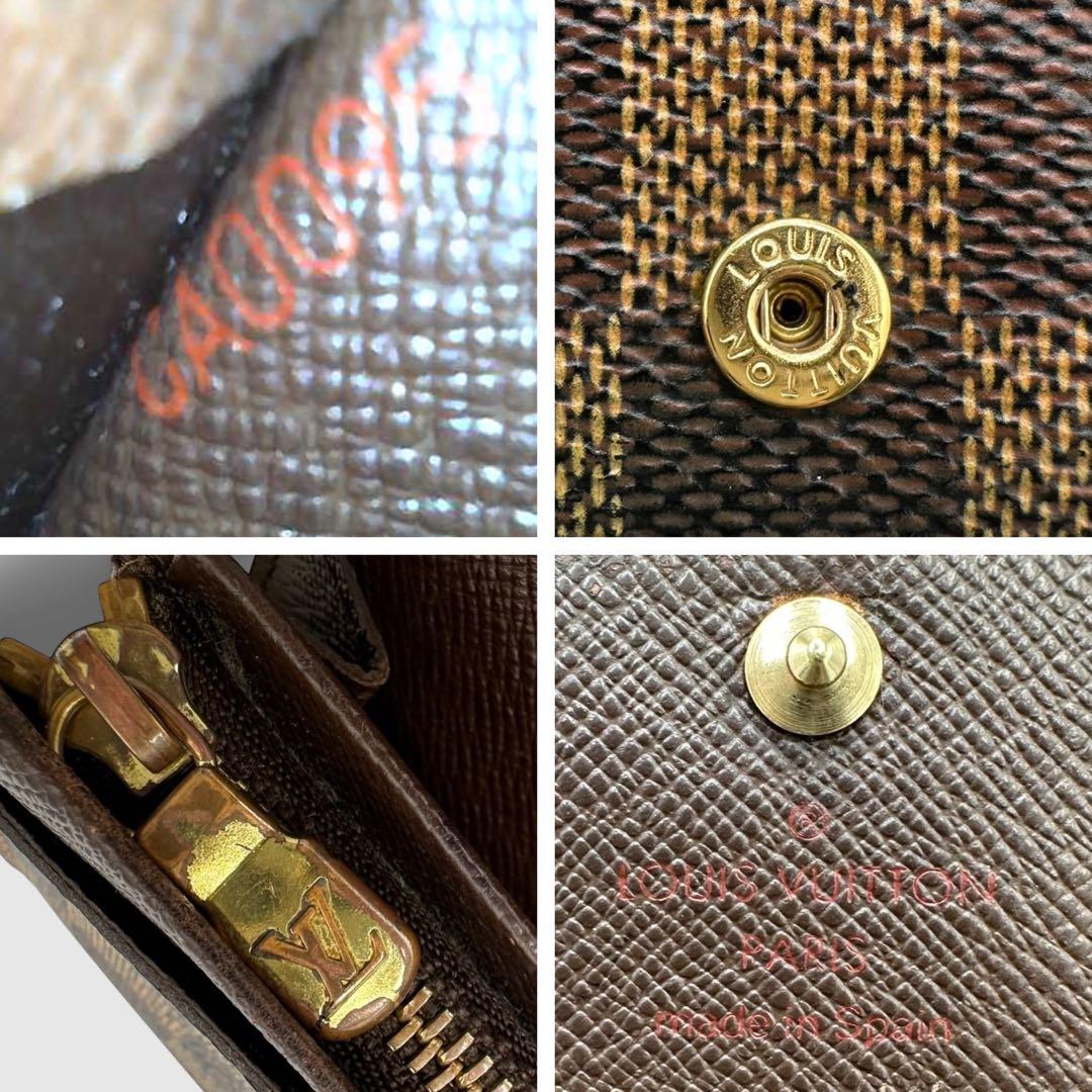 美品】ルイヴィトン ポルトフォイユ トレゾール ダミエ 折り財布