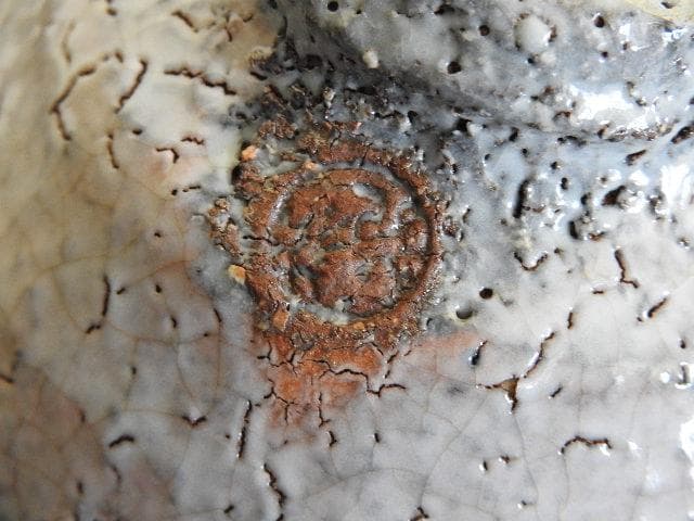 玉隆山　吉田萩苑造　萩茶碗　共箱　MA489