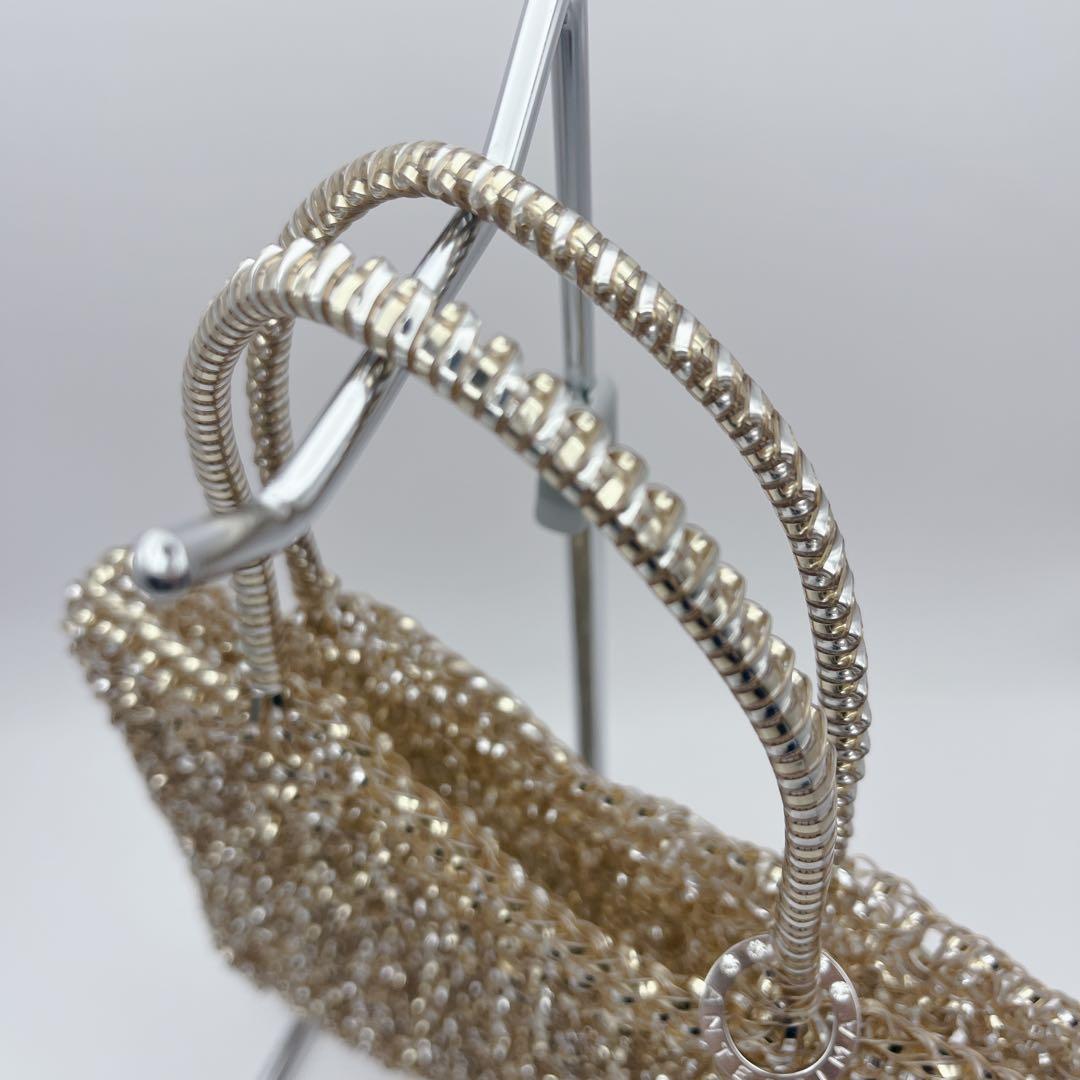 【美品】アンテプリマ スクエアワイヤーバッグ ゴールド ミニハンドバッグ