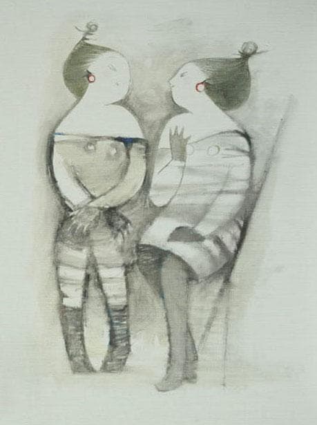 油絵 菅家令子 絵 絵画 インテリア 額付(黒) F6-081712 人物 女性