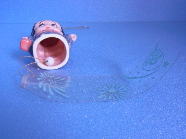 珍品 ベティちゃん 風鈴 着物BETTY 陶器製 ふうりん 和物 昭和レトロ