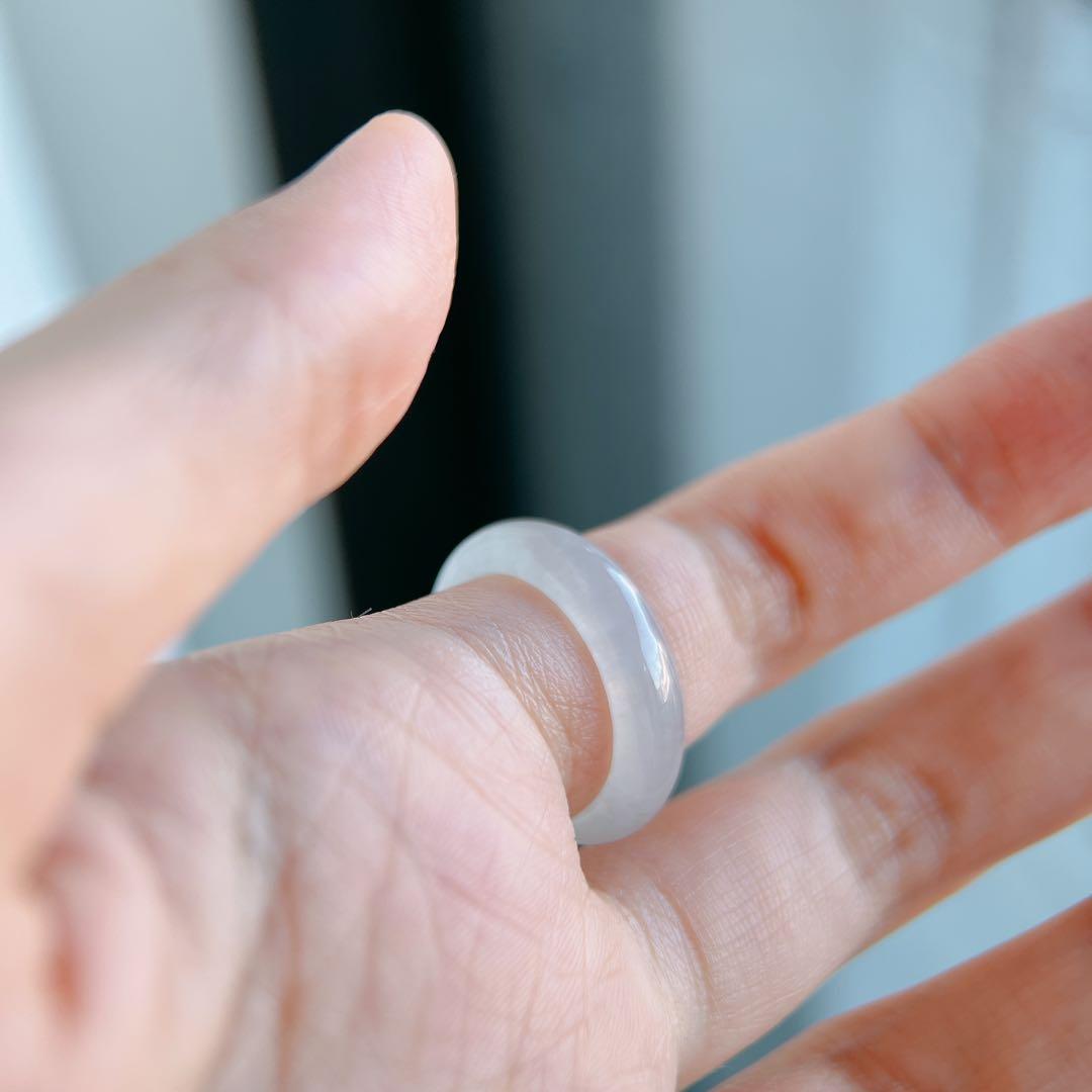 ミャンマー産天然本翡翠 くりぬきリング 10号