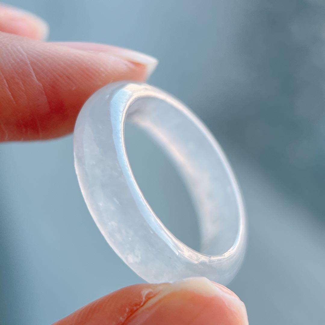 ミャンマー産天然本翡翠 くりぬきリング 10号