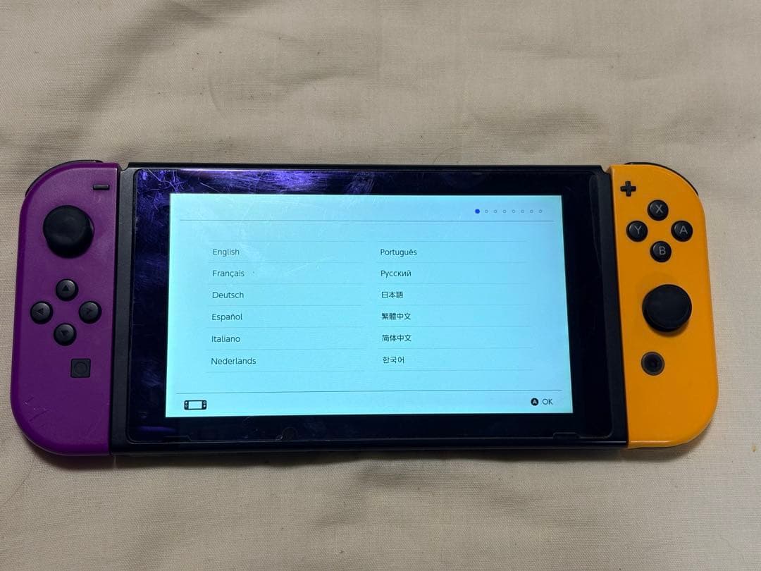 Nintendo Switch オレンジ/紫 本体+SDカード+本体ケース付き