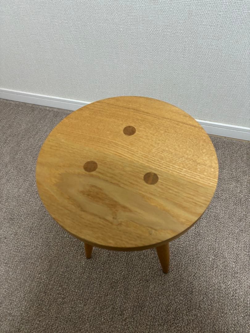 木製円形スツール 3本脚