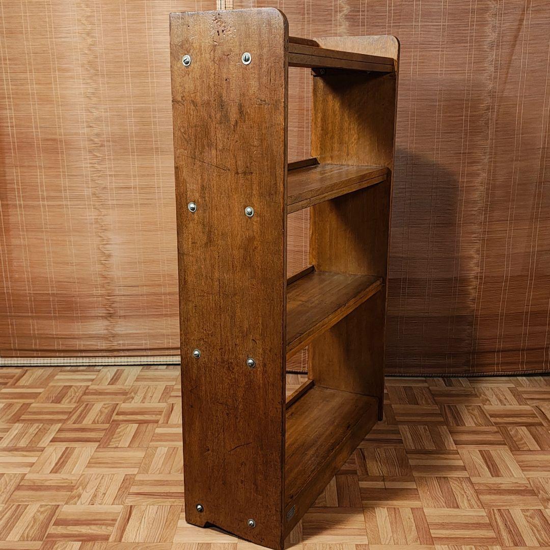 木製本棚4段 オープンラック 昭和レトロ 古家具