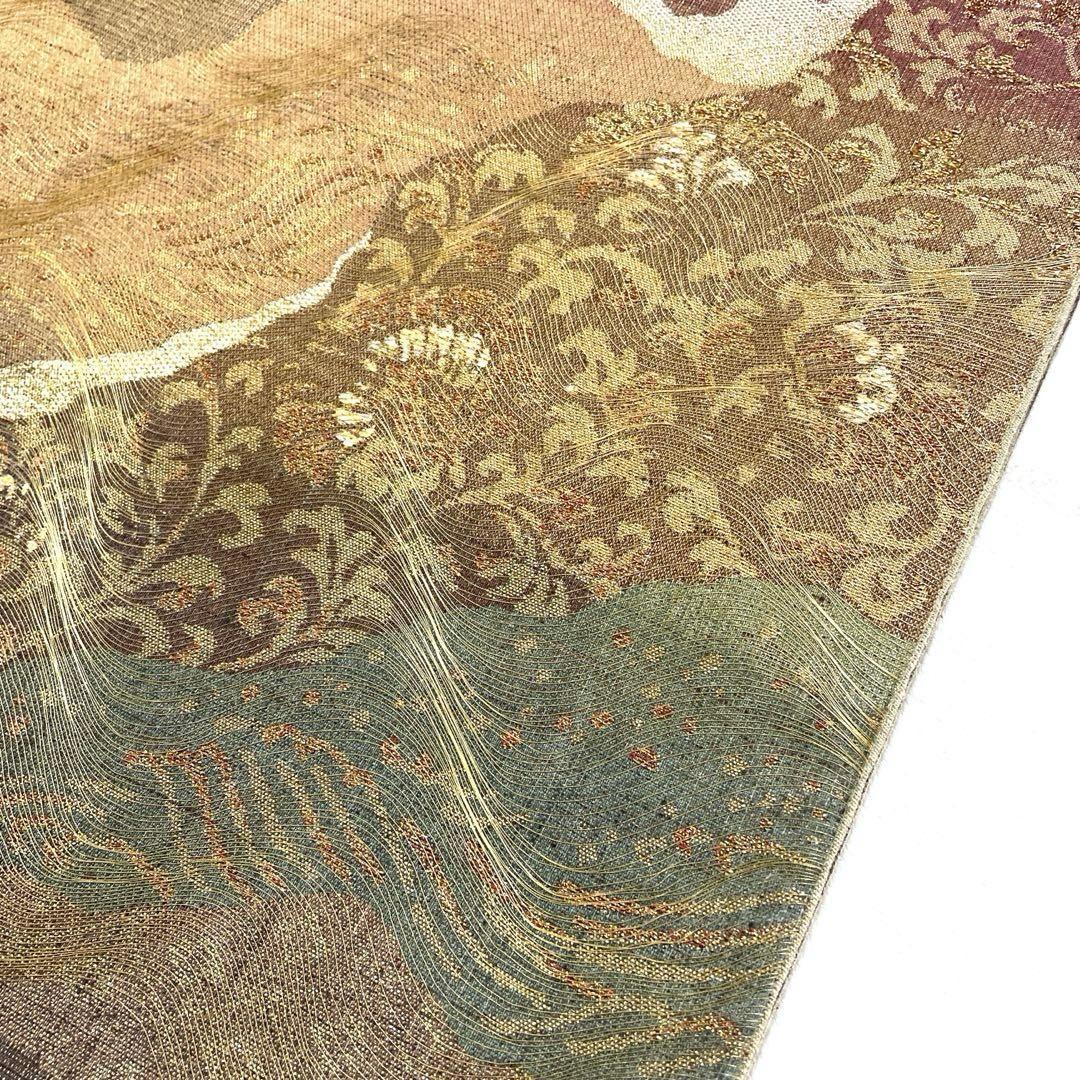 帯4985 ○染織の名門 しょうざん謹製 生紬 高級 正絹 袋帯