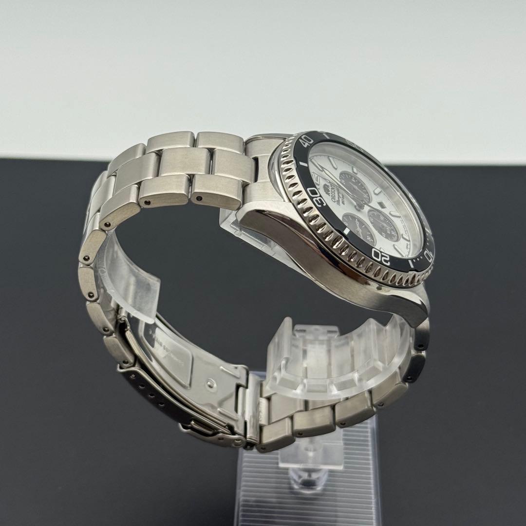 極美品/稼働品✨オリエント マコ 腕時計 クロノグラフ 防水 ソーラー メンズ