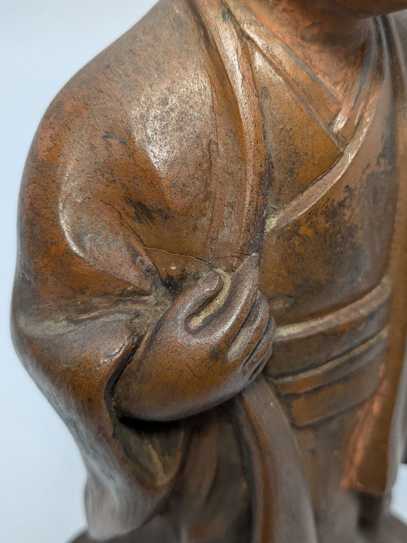 直しあり】春水 備前焼 女人像 合箱 陶器人形 置物 陶像 希少 レア