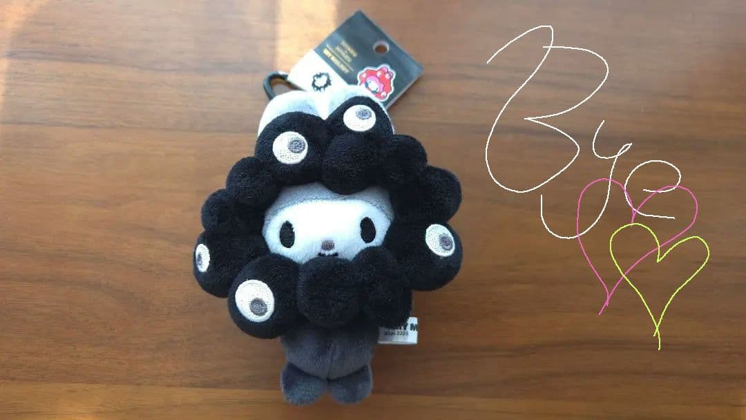 新品】マイメロ【カラビナ付き】黒ミャクぬいぐるみ(BC)ブラック