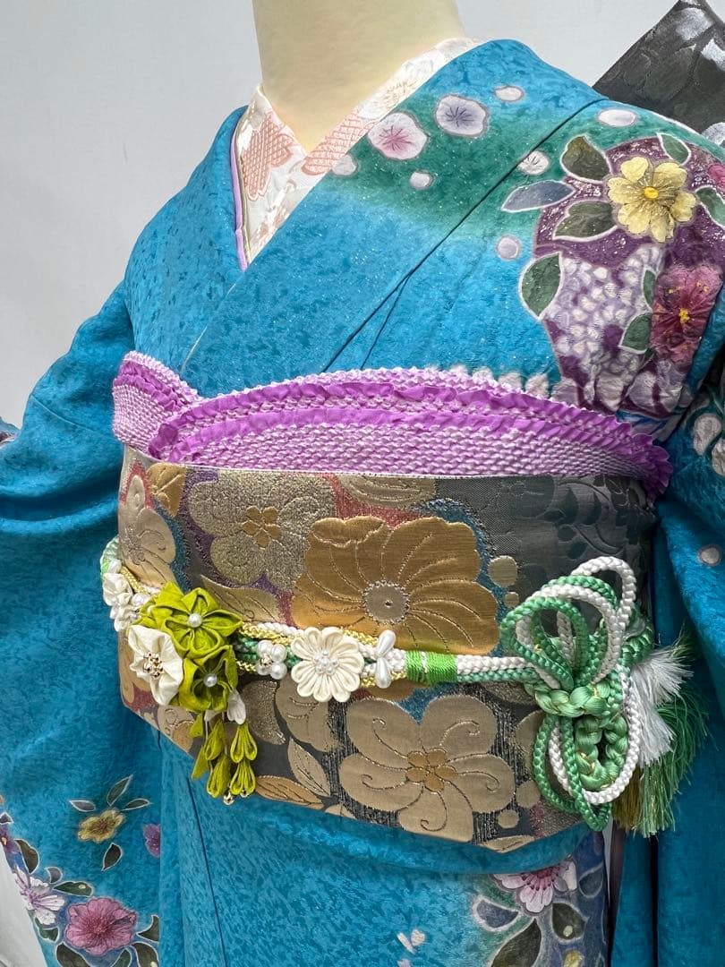 振り袖 フルセット 別誂長襦袢付 成人式 金彩加工 刺繍入り 辻ヶ花