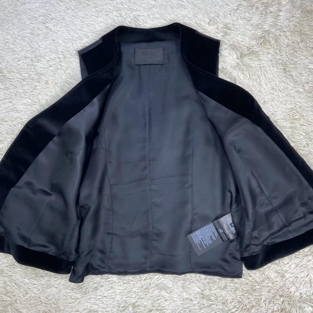 最高級】PRADA プラダ スーツベスト ジレ トライアングルロゴ ブラック