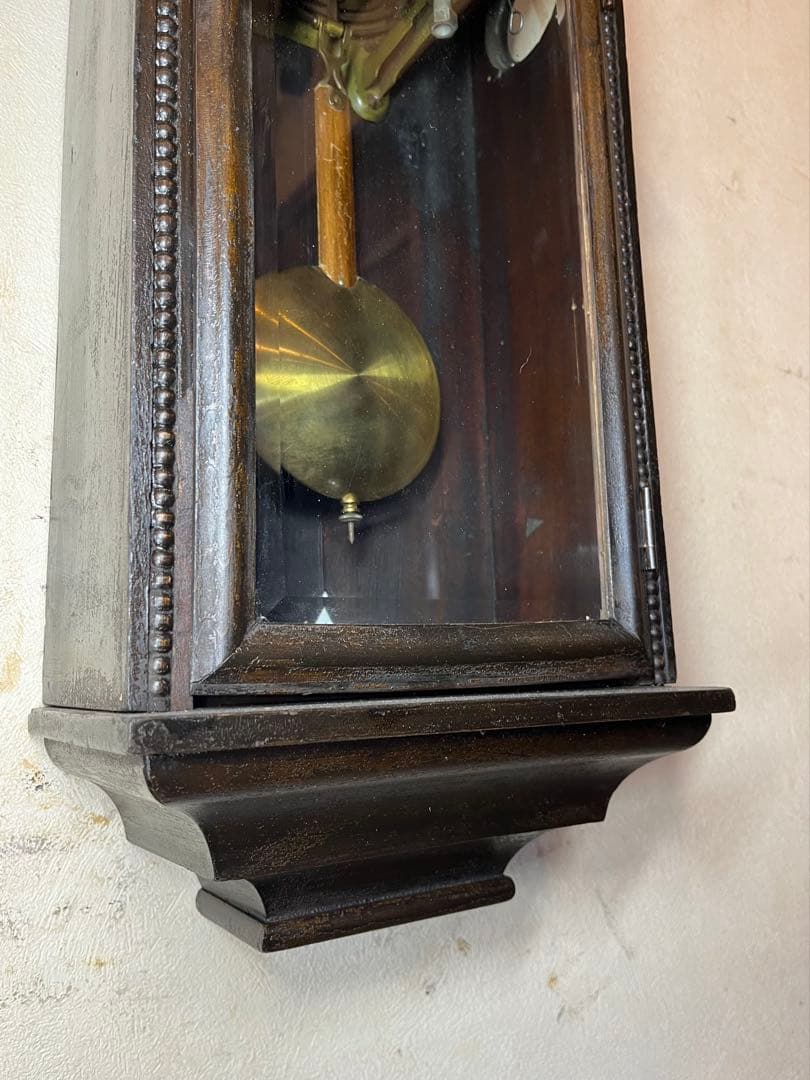 ユンハンス　小型R型　柱時計　古時計　振り子　レトロ　ゼンマイ　精工舎　ボンボン