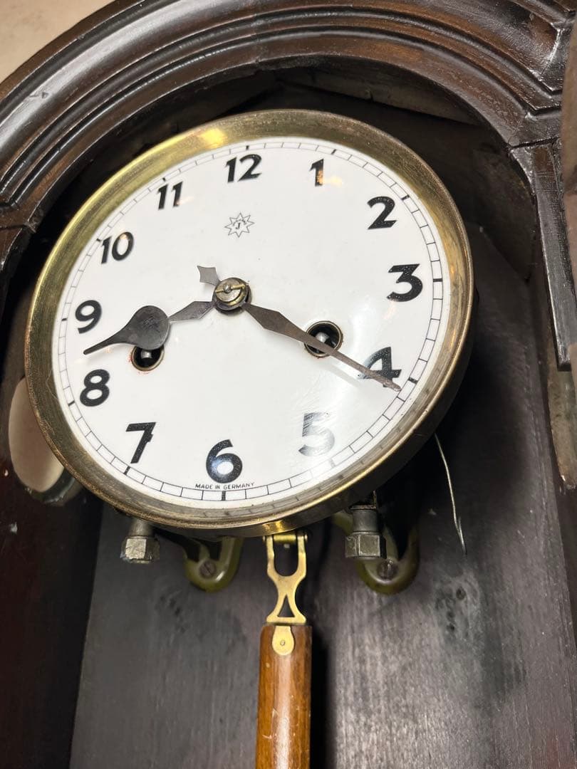 ユンハンス　小型R型　柱時計　古時計　振り子　レトロ　ゼンマイ　精工舎　ボンボン