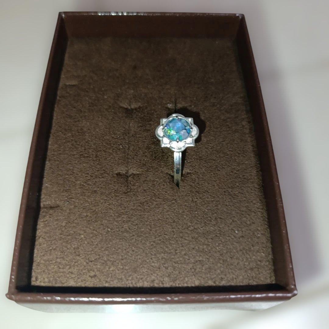 agateモザイクオパールSV925リング