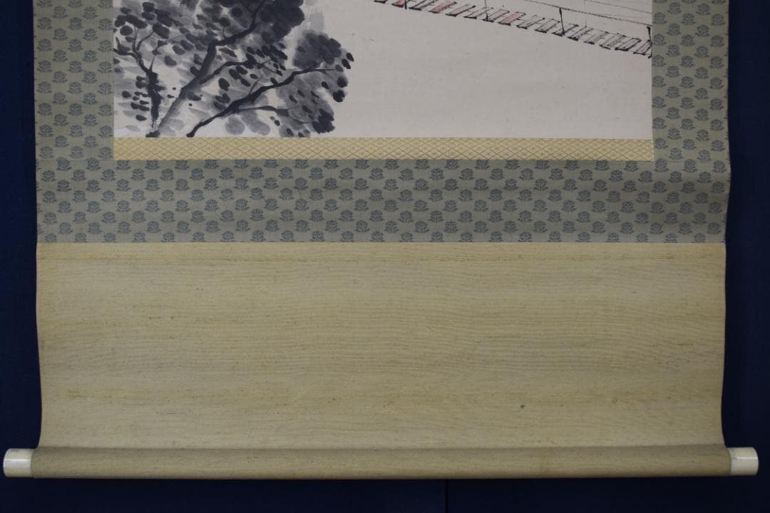 真作】立野雪郷/黒部渓谷図/秋の黒部所見/横物/掛軸☆