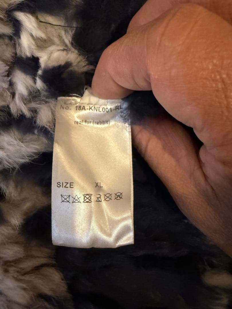 リアルファー（ラビット） ハーフコート XL