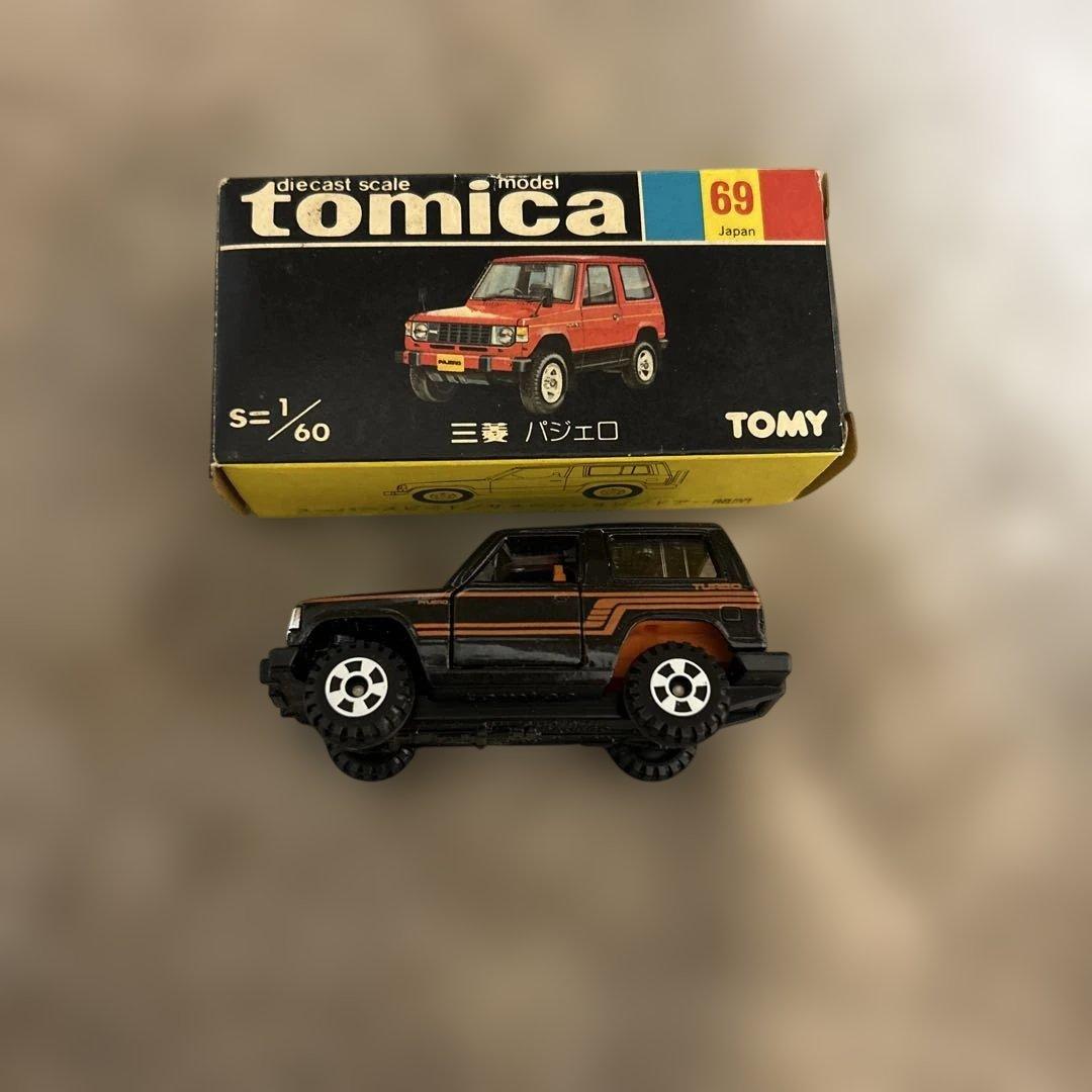 トミカ 日本製 No.69 三菱 パジェロ ブラック/オレンジライン黒箱
