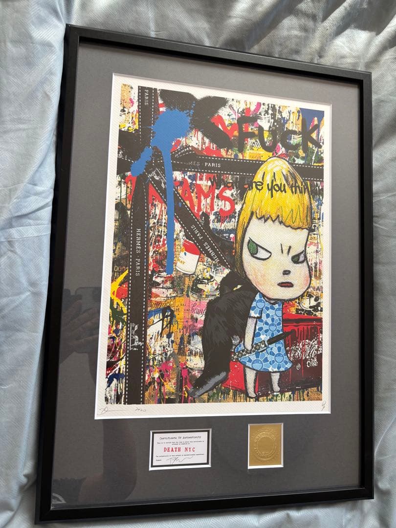 ④マット額装付/DEATHNYC/限定アートポスター/奈良美智/シルクスクリーン