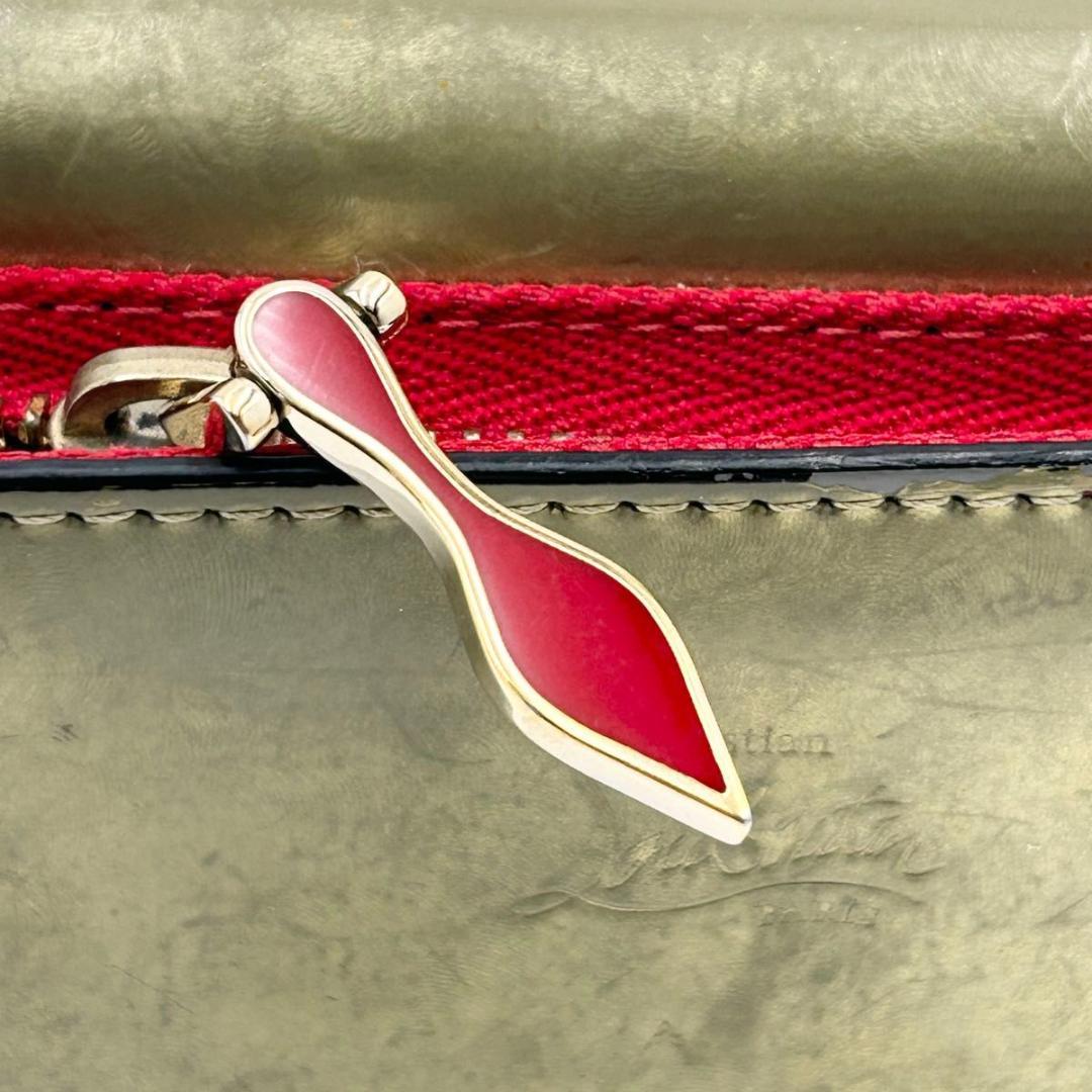 クリスチャン ルブタン マカロン ゴールド スタッズ 三つ折り財布