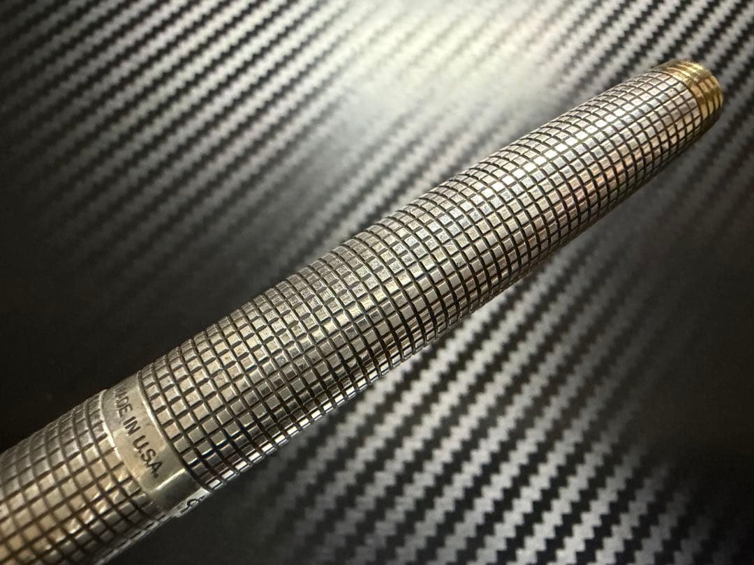 パーカー #75 万年筆 フラットトップ スターリングシルバー XF 極細字