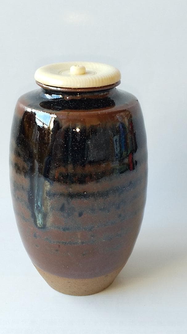 松本鉄山 松本鐵山 古瀬戸 茶入 仕覆 共箱 茶道具 茶入 新品 未