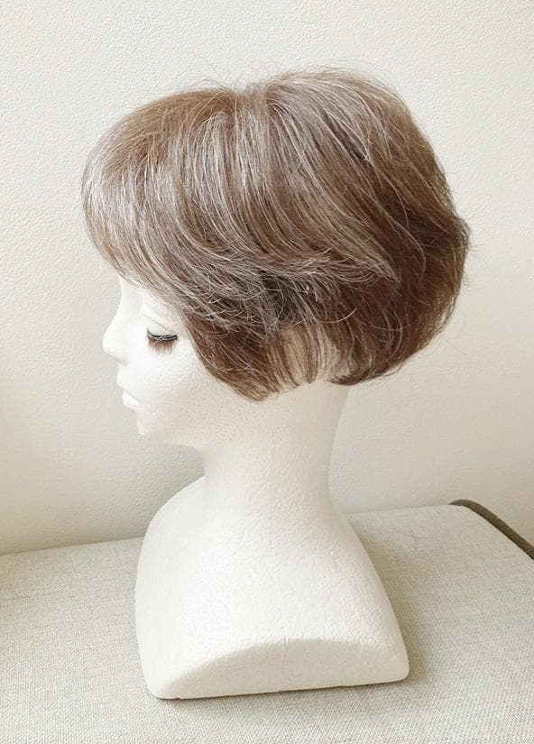 ハイネット　ナチュラルクイーン　人毛MIX　ハーフウィッグ　ライトブラウン