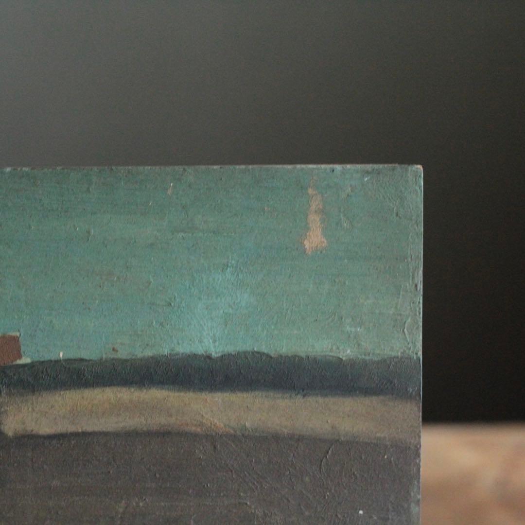 戦前？ 古い 板絵 油彩 油絵 古道具 アンティーク No.3