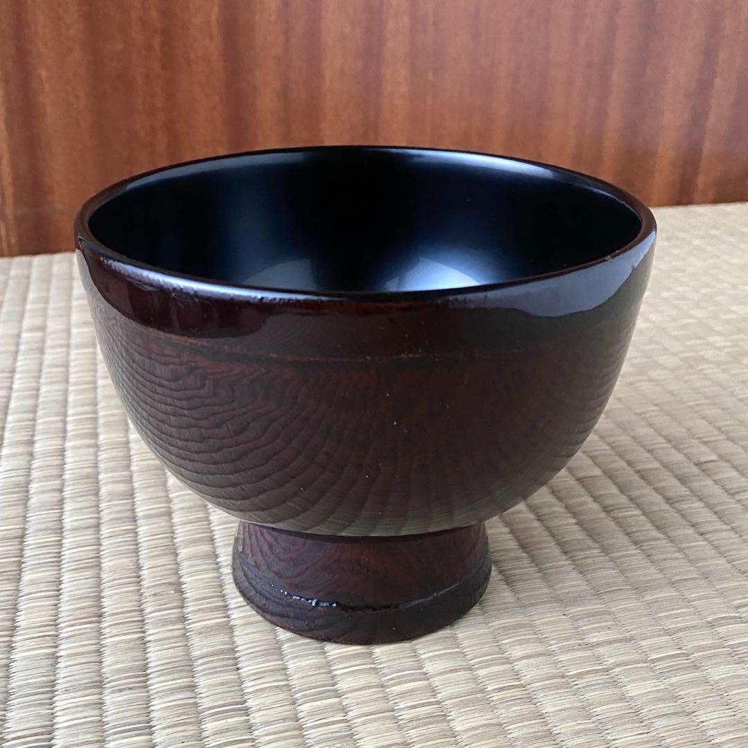 合鹿椀①未使用 輪島塗 けやき 木地呂 合鹿椀 布着せ 内黒