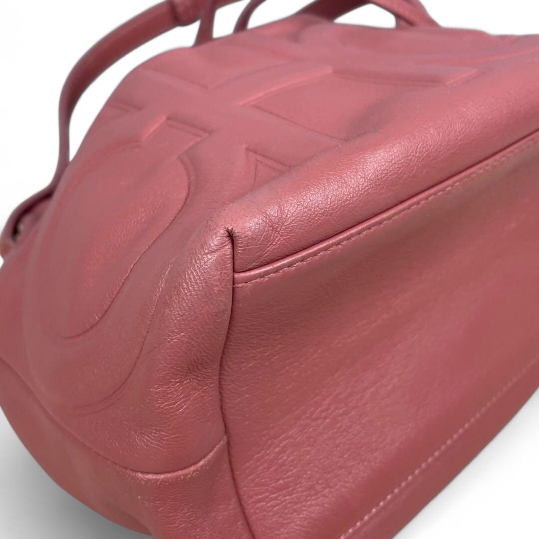 美品　ジミーチュウ　ジュノ　ショルダーバッグ 巾着　ローズウッド レザー