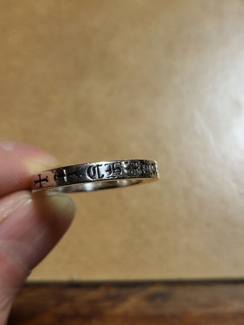 クロムハーツ 3mmスペーサーファックユー シルバー　2Pダイヤリング 17号