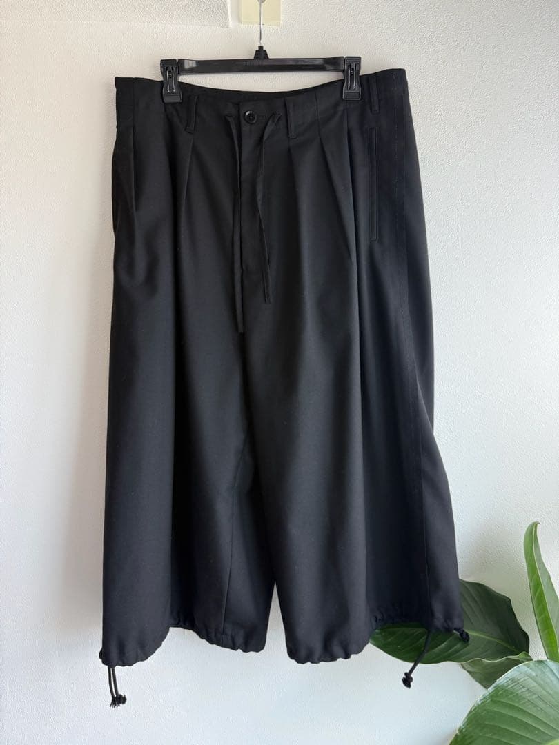 グラウンドY サルエルパンツ ブラック ドロップクロッチ 美品 割引 【美品】ヨウジヤマモト グラウンドワイ 3way サルエルパンツ