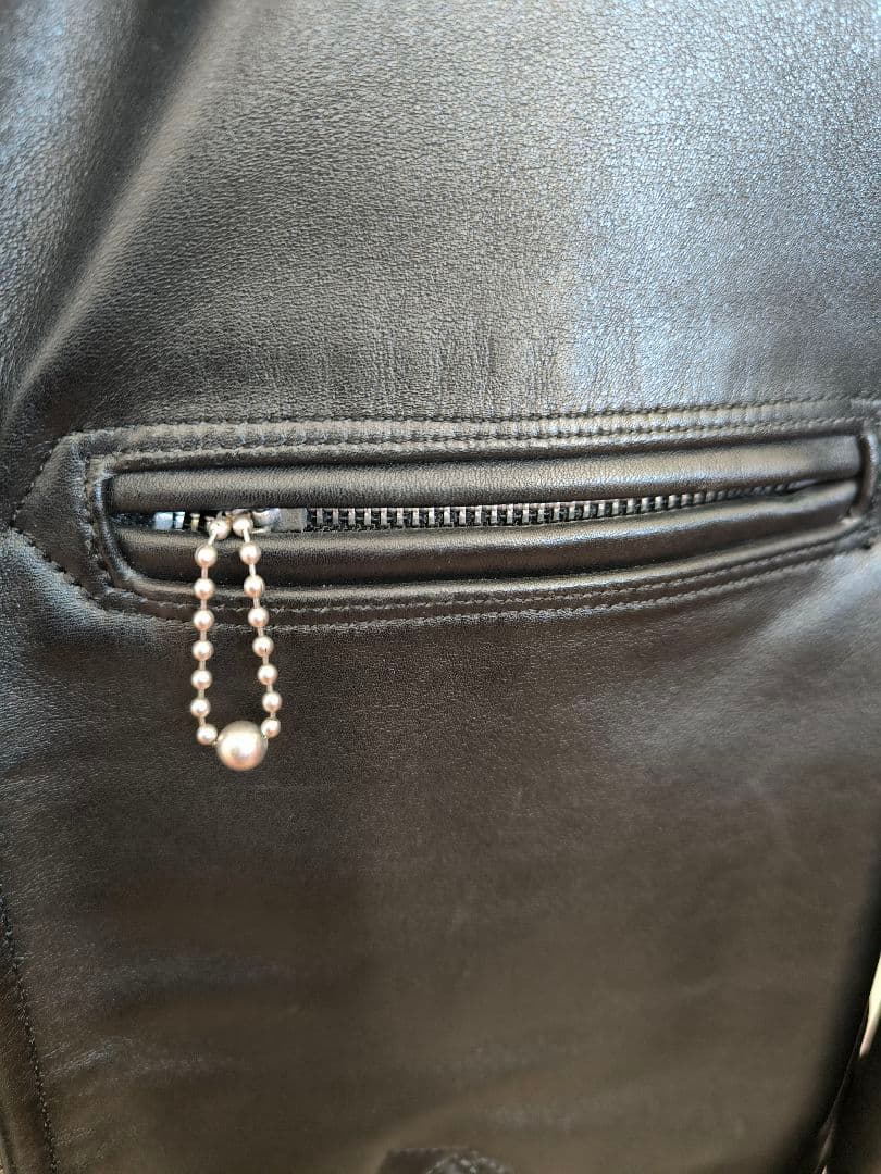 猫たちの父様向Cidu ブラック レザー シングルライダースジャケット M