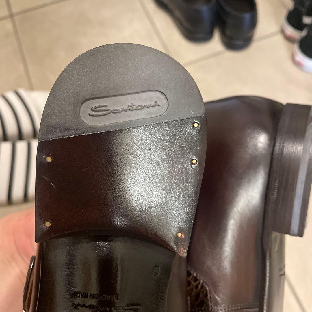 Ando　Santoni サントーニ カーフ×クロコダイル ダークブラウン