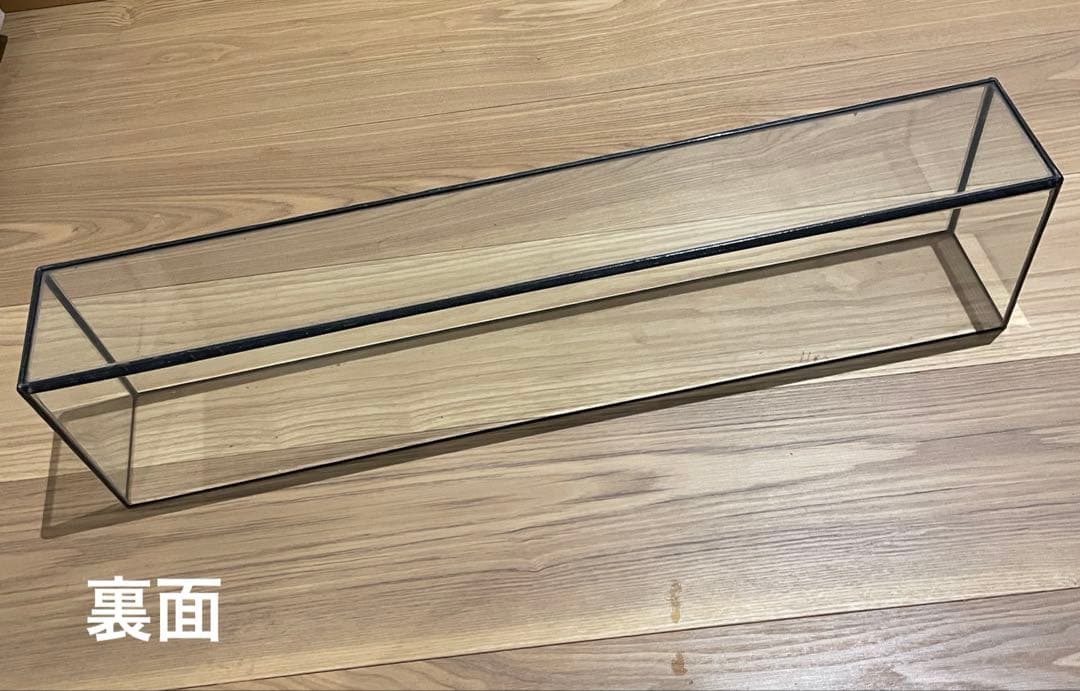 未使用)ガラス花瓶フラット水槽 横幅60.5cm×縦9cm×高さ15.5cmの通販は