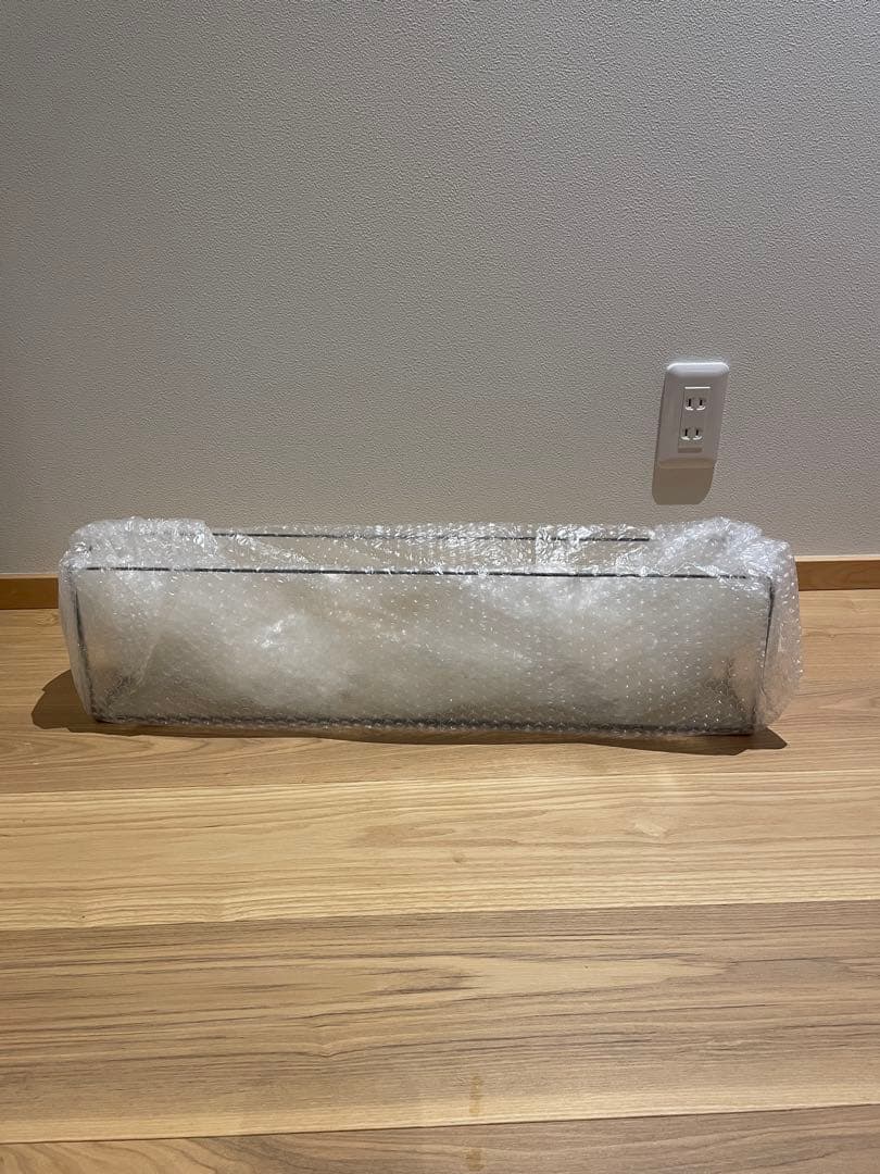 未使用)ガラス花瓶フラット水槽 横幅60.5cm×縦9cm×高さ15.5