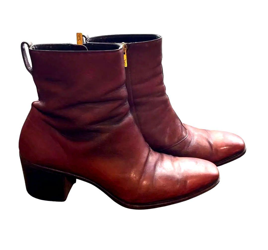 イヴサンローランリヴゴーシュ ジョニーブーツ ボルドー 箱/袋付き